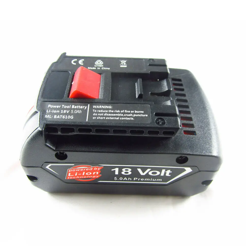 

High Capacity 5000mAh 18V Lithium Power Tools rechargeable battery for Bosch Cordless Drills BAT609 BAT618G BAT609G BAT618