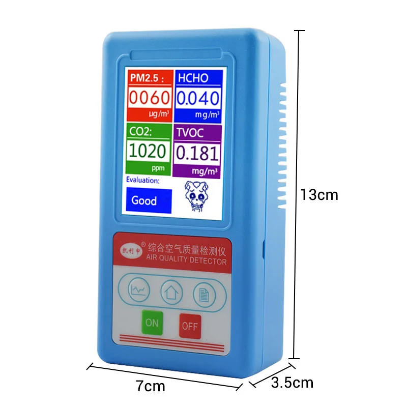 CO2 PM1.0 PM2.5 PM10 HCHO TVOC детектор газа углекислый газ формальдегид анализатор частиц