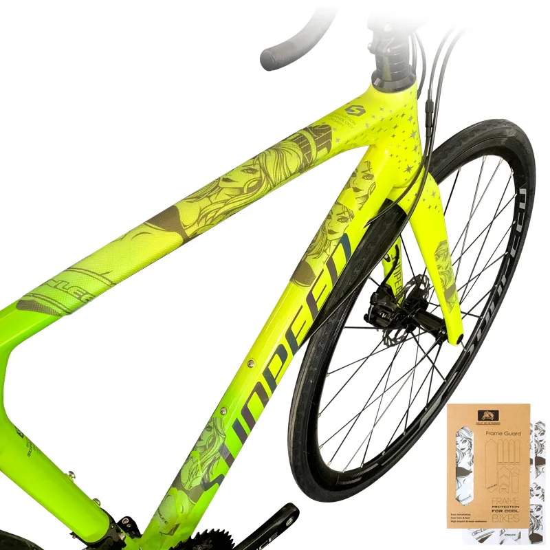 Enlee 3D велосипедная Рама протектор с иллюстрацией клейкая наклейка большой велосипед 3 модели тема