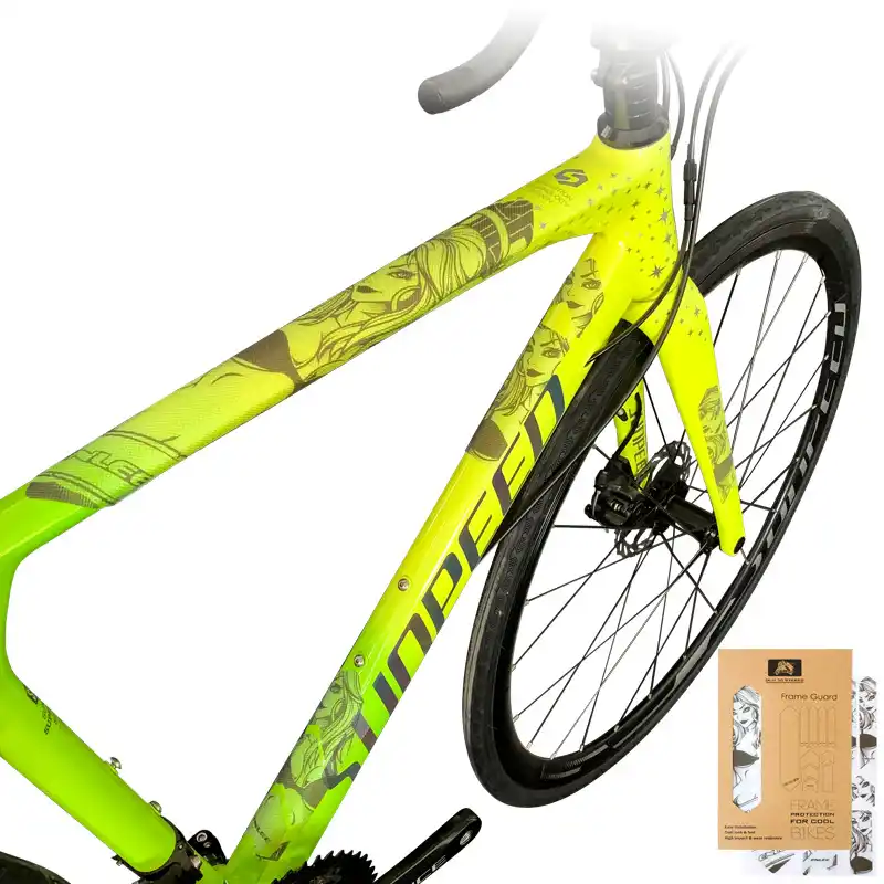 Frame Protector Illustrated Adhesive Sticker Large Bicycle Decal Welcome Theme