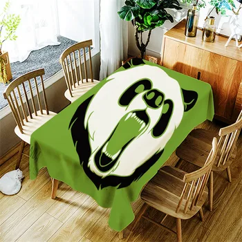 

Angry Panda Tablecloth Creative Cartoon Animal Cat Pattern Polyester Comfortable Waterproof Table Cloth Cover for Home