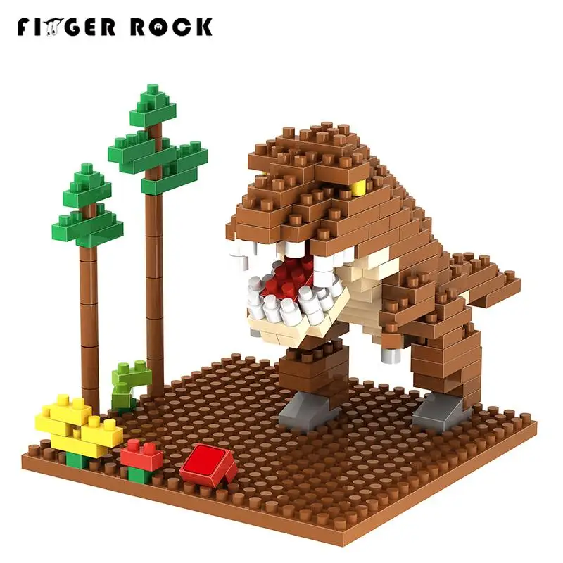 

Finger Rock Tyrannosaurus Anime Action Figure Dinosaurs Soldier Model Assembly Toys Mini Bricks For Children Animals Gift
