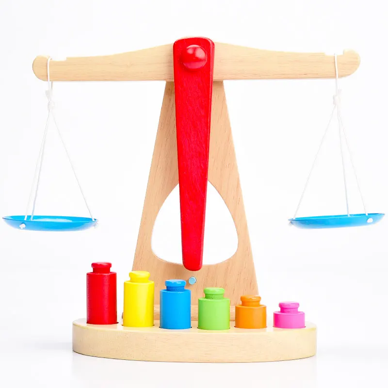 Balanças de Peso Conjunto de Matemática de Montessori Brinquedos de Madeira para Crianças de Madeira Materiais Montessori Educacionais Brinquedos Uc2265h 6 Cheap Brinquedos mat.