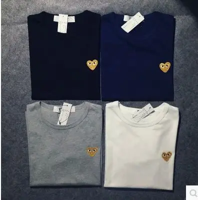 cdg t shirt gold heart
