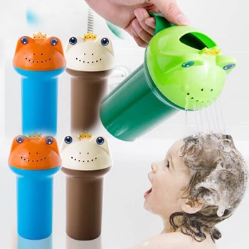 

Cute Frog Wash Hair Cup Plastic Thickening Baby Care Shampoo Cup Infant Shower Water Toy For Kid Bath Washing Head Scoops