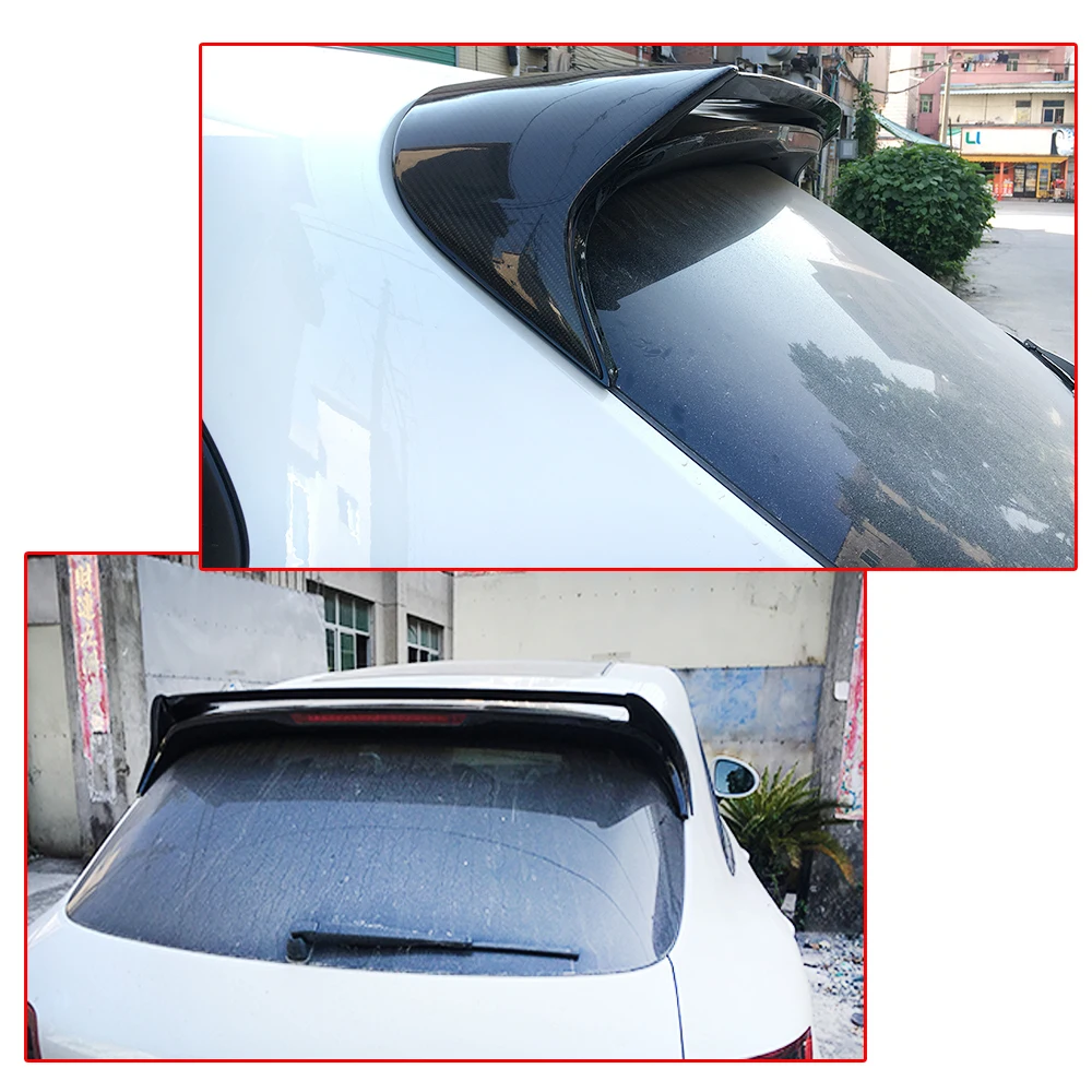  Carbon Fiber Auto Rear Roof Racing Tail Roof Window Spoiler Wing for Porsche Macan SUV 2015 2016 Ca