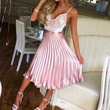 Элегантная длинная юбка с высокой талией однотонные вечерние женские Клубные Повседневные женские миди юбка женская весенние женские плиссированные юбки