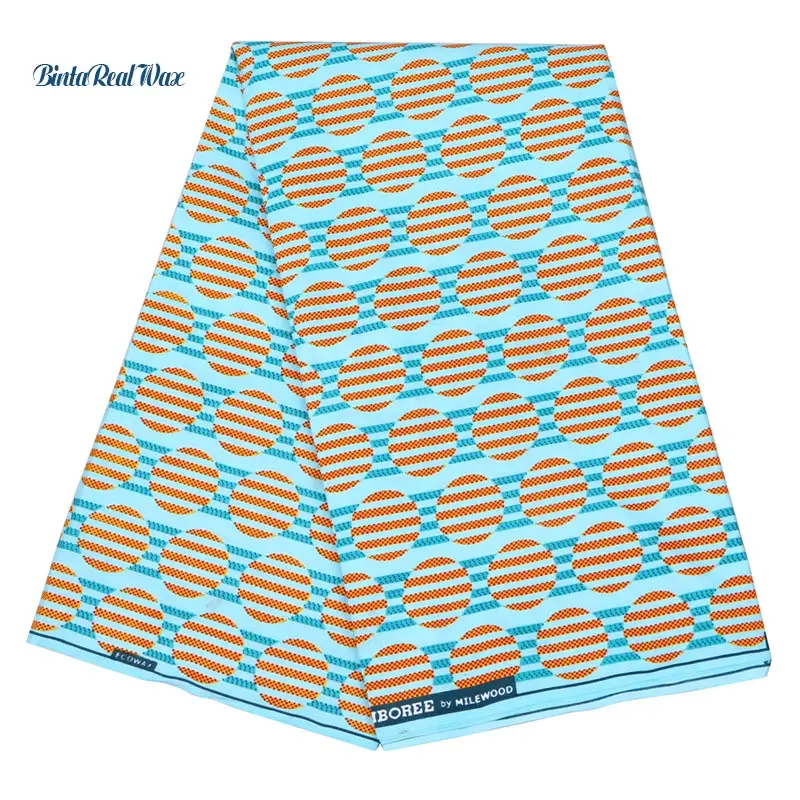 

100% Polyester Real Wax Hollandais African Fabric For Women Dress DIY Sewing Fabric 6 Yard African Wax Prints Ankara Fabric