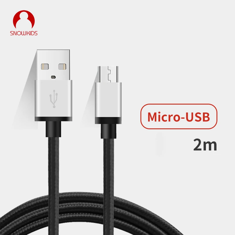 Snowkids Android длинный микро USB кабель 2 шт./лот м Быстрая зарядка для Samsung Huawei xiaomi LG Andriod