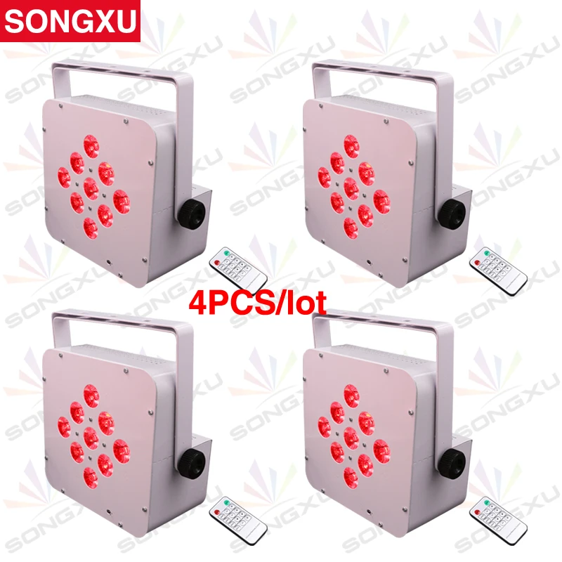 SONGXU 4 шт./лот 9X15W 5 в 1 RGBWA беспроводной DMX с питанием от батареи Par canнки/Фотоэлементы