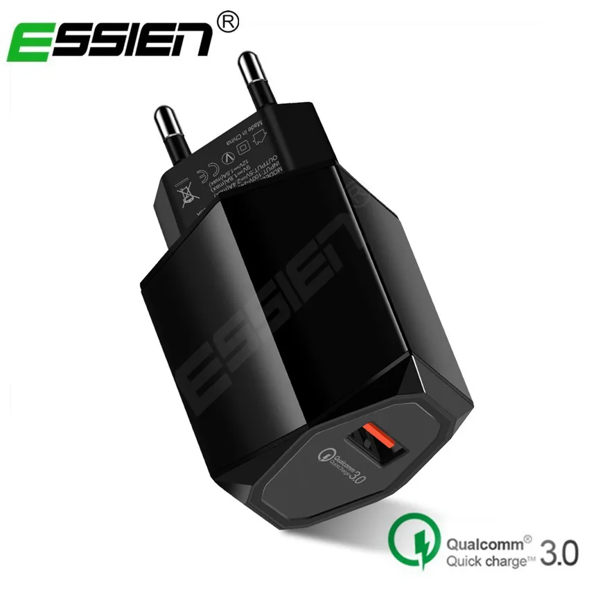 إيسيان 5 فولت/2.4A Quick Charge 3.0 الهاتف المحمول USB الجدار شاحن QC 3.0 محول لفون/ مايكرو كابل usb لسامسونج Xiaomi