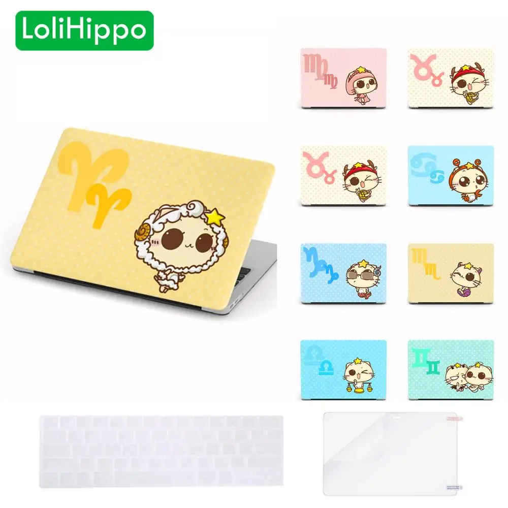 LoliHippo 12 Constellation Zodiac Sign Laptop Case for font b Apple b font font b Macbook