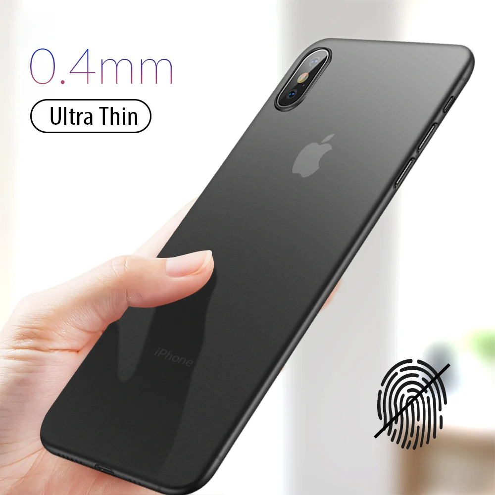

0.4mm Ultra thin Phone Case For iPhone XR XS Max X Case Slim Matte 360 Full PC Cover For iPhone XR X S 6 7 8 Case Coque 2019