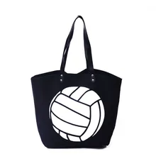 Черный Холст Tote мяч Печать большая сумка Аксессуары для команды кошелек DOM106348