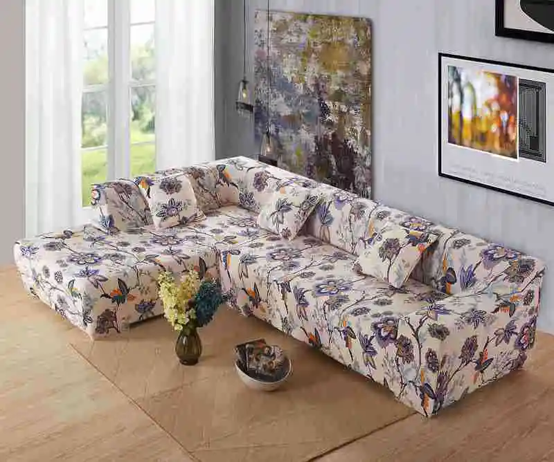 Угловой/l-образный секционный диван крышка 2 шт./компл. с модным принтом стрейч шезлонг чехол нескользящий чехол для дивана все включено чехлов - Цвет: color8