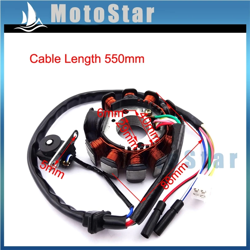 11 катушек статор зажигания магнитный ротор для двигателя GY6 125cc 150cc китайский