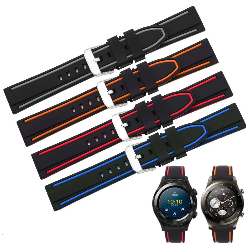 Цветной ремешок для Huawei Watch GT Sport силиконовый на запястье браслет умный Браслет