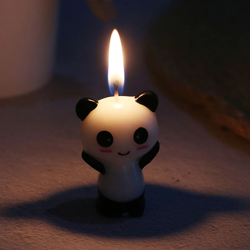1 шт милые панды свечи для торта на день рождения Мультяшные животные искусство свечи для торта топперы для детского душа поставка украшений для вечеринок сделай сам
