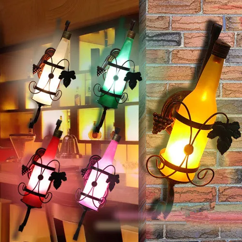 

brief fashion rustic vintage beer bottle wall lamp led aisle light bedroom bedside lamp Wall light - E27 LED BULB