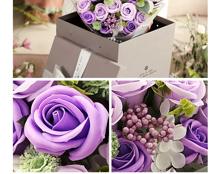 21 цветы мыло цветок роза Подарочная коробка Творческие подарки на день Святого Валентина практичный подарок на день рождения искусственный цветок