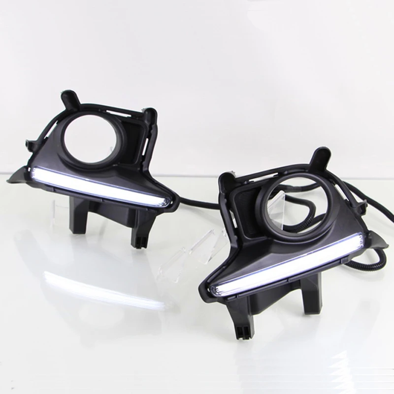 SNCN-LED-Daytime-Running-Lights-For-Toyota-Highlander-2015-DRL-Fog-lamp-cover-light