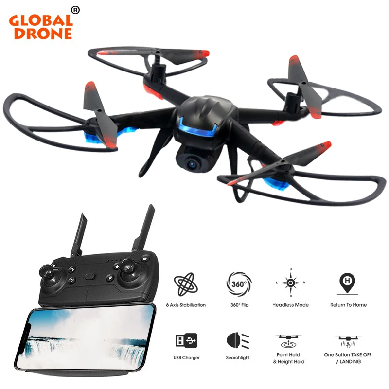 Global Drone GW007-3 RC Quadrocopter FPV Drones with Camera HD High Hold Mode Easy to Operate Mini Dron with HD Camera