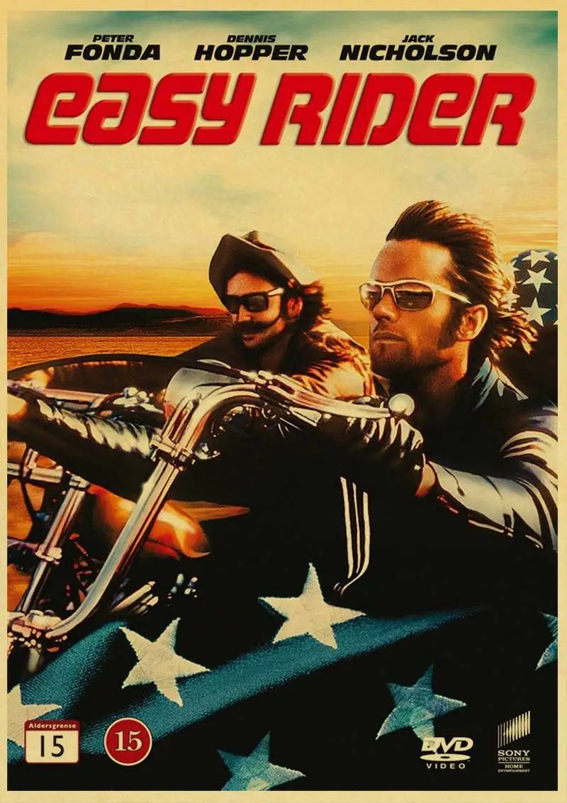 Фильм Easy Rider Плакат Украшение дома крафт-бумага Ретро плакат мотоцикл рисунок core наклейки на стену - Цвет: D83