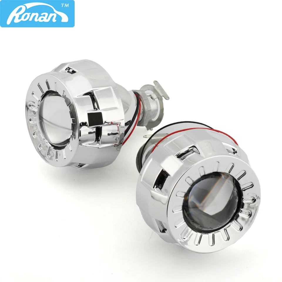 Lente do Projetor Estilo do Carro Ronan Smallest Menor Bi-xenon Hid Mini Farol Retrofit Motocicleta h7 h4 Uso Xenon h1 Lâmpada 1.8 2.0