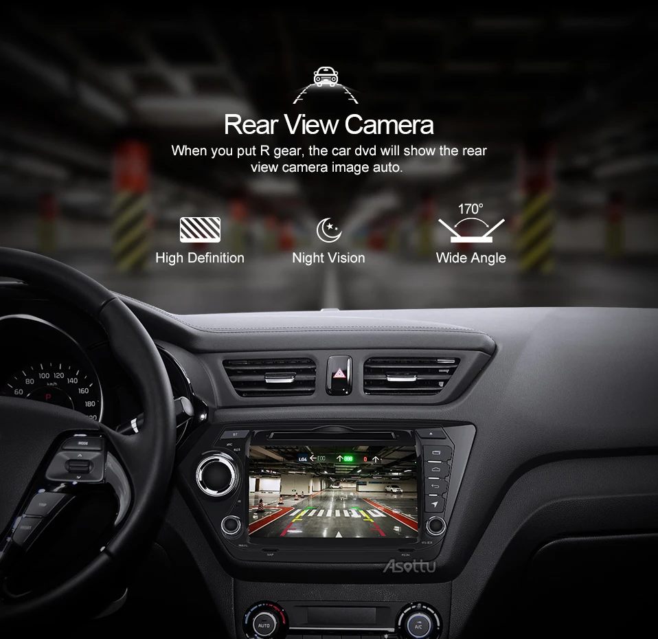 Flash Deal Asottu KK28060 2G+32G android 8.1 car dvd gps player car radio gps navigation video player for Kia rio k2 car multimedia player 10