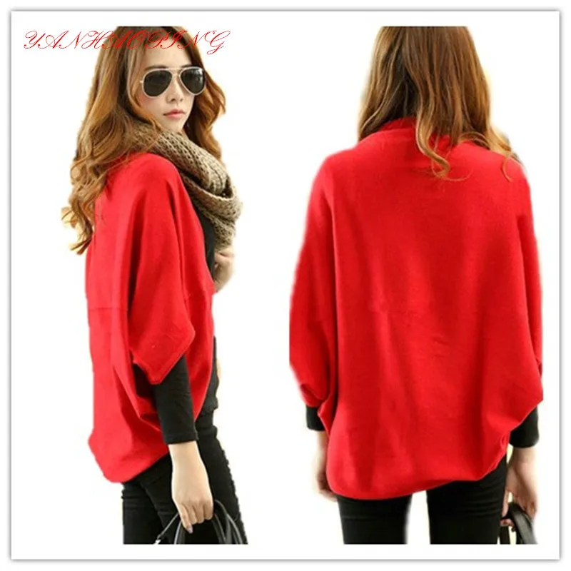 

New Spring Autumn Fashionable Women Cardigan Coat Long Cape Batwing Sweater Coat Lady Sweat