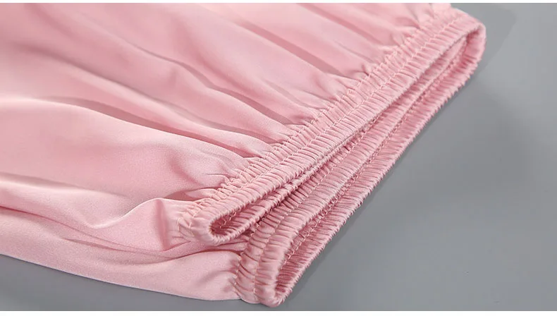 Queenral 3PCS Pajama Sets Women's Sleep Lounge Sleepwear Spring Sexy V-neck Nightwear Satin Silk Long Sleeve Home Wear Female   7