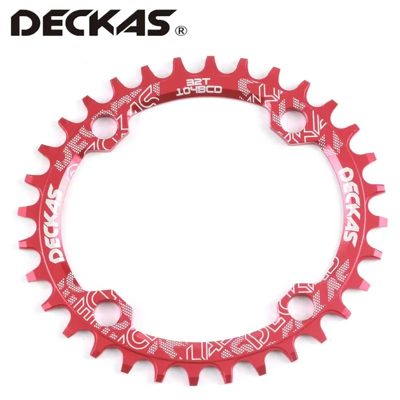 DECKAS/104BCD идеальный круг эллиптический положительный и отрицательный зуб диск один диск Горная дорога велосипед круглый овальный диск 32T - Цвет: red oval