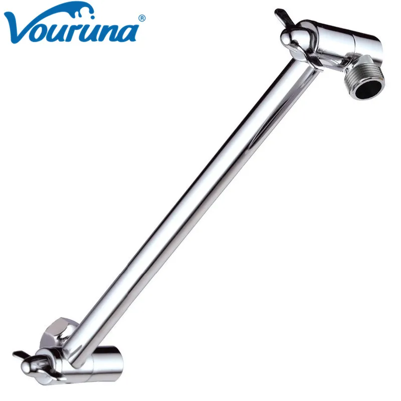 Adjustable Shower Head Extension Arm 10 Inch Brass Flexible Height and