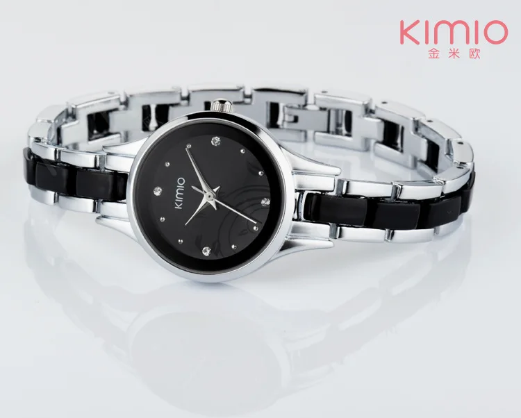 Kimio Роскошные модные женские часы кварцевые часы браслет Наручные часы браслет из нержавеющей стали женские часы с подарочной коробкой