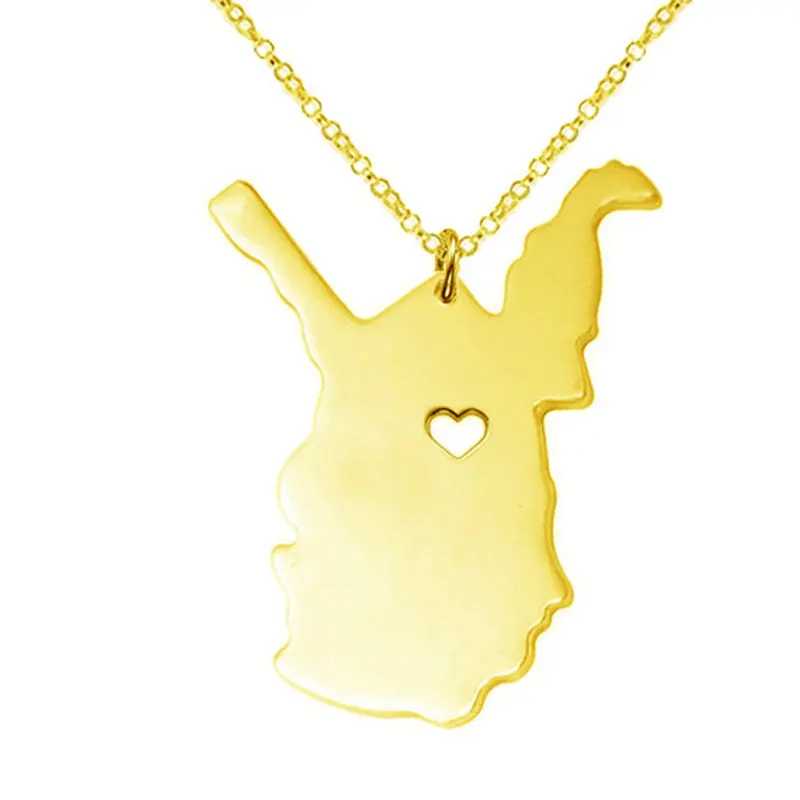 Elfin-304-Stainless-Steel-West-Virginia-Map-Necklace-West-Virginia-Map-Heart-Pendant-Necklace-Women-Map