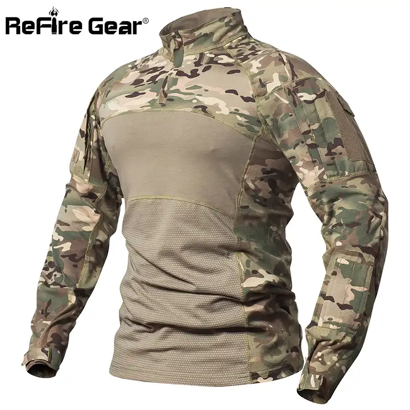 Details about / Tactical Combat Shirt Camo Long Sleeve Special Force Military Clothing