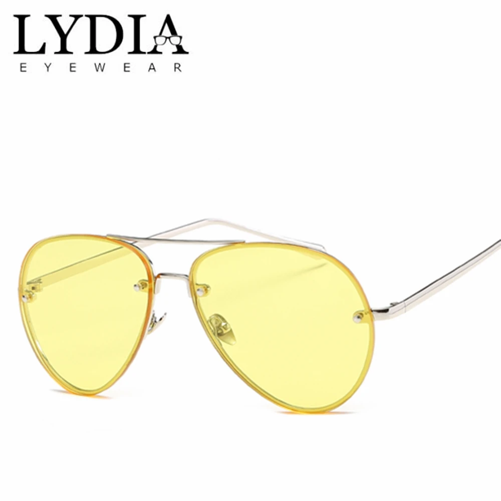 

2018 Unisex Yellow Night Vision Glasses Vintage Pilot Womens Sunglasses Brand Designer Black Driving Sunglass For Men L3027
