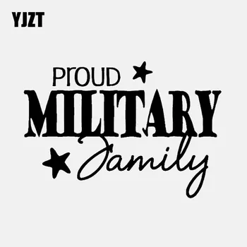 

YJZT 13CM*8.9CM PROUD MILITARY Family Funny Vinyl Decal Decor Car Sticker Black/Silver C3-2208