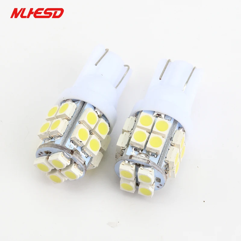 100pcs T10 1210 20SMD 20 Led white Car Wedge Light Smd 3528 W5W 194 168 Auto License Plate Clearance Lamp Reading Bulb DC 12v | Автомобили