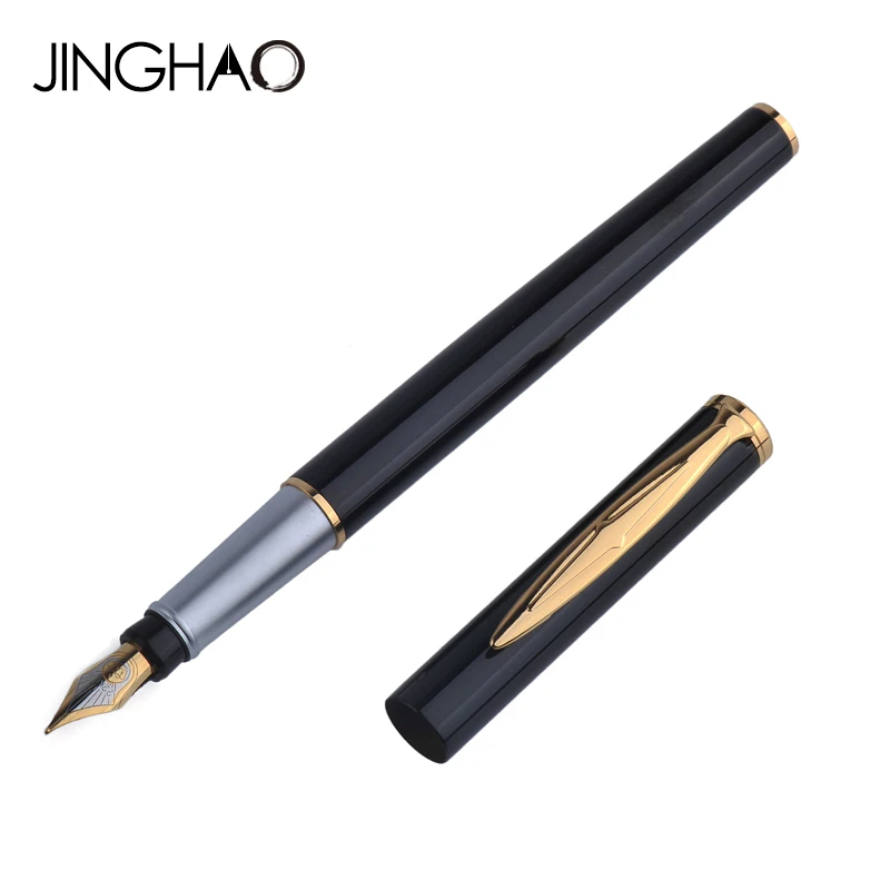 

Gold Clip Black Fountain Pen Duke Cheap Metal 0.5mm Iraurita Nib Student Writing Ink Pens for Writing Free Shipping