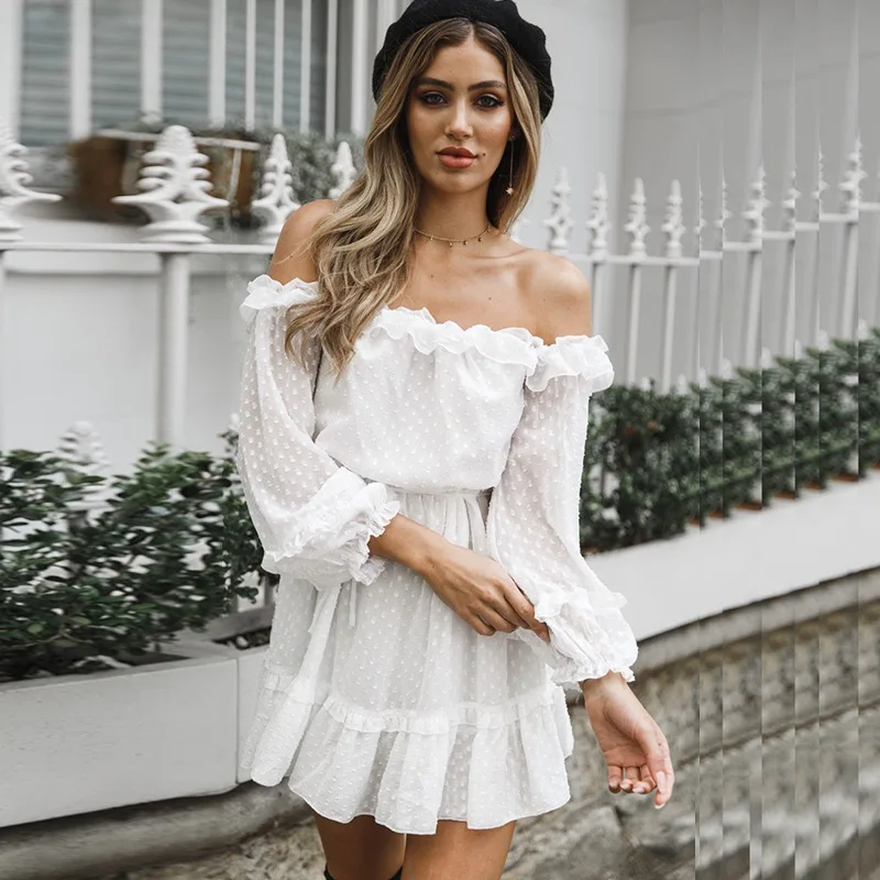 

Cover Ups Dress Beach Women's Outings 2019 Tunic Pareo Women Coverup Pure Long Sleeve Leaf Mushroom Edge Skirt Short Solid
