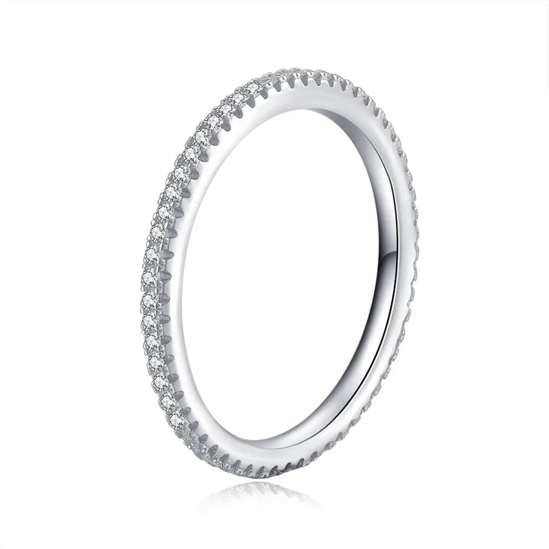 COLORFISH 1,5 мм Настоящее серебро 925 проба полное обручальное кольцо вечности микро Pave кубического циркония арт-деко обручальное свадебное кольцо