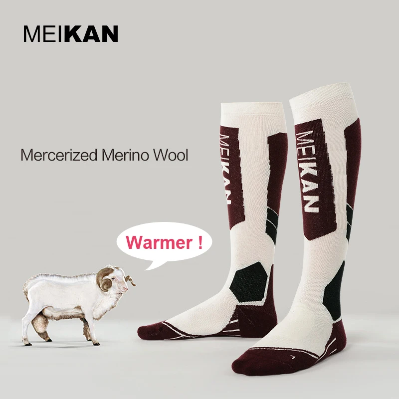 MKSK высококачественные профессиональные женские мерсеризованная мериносовая шерсть женские лыжные носки уличные плотные махровые теплые гольфы