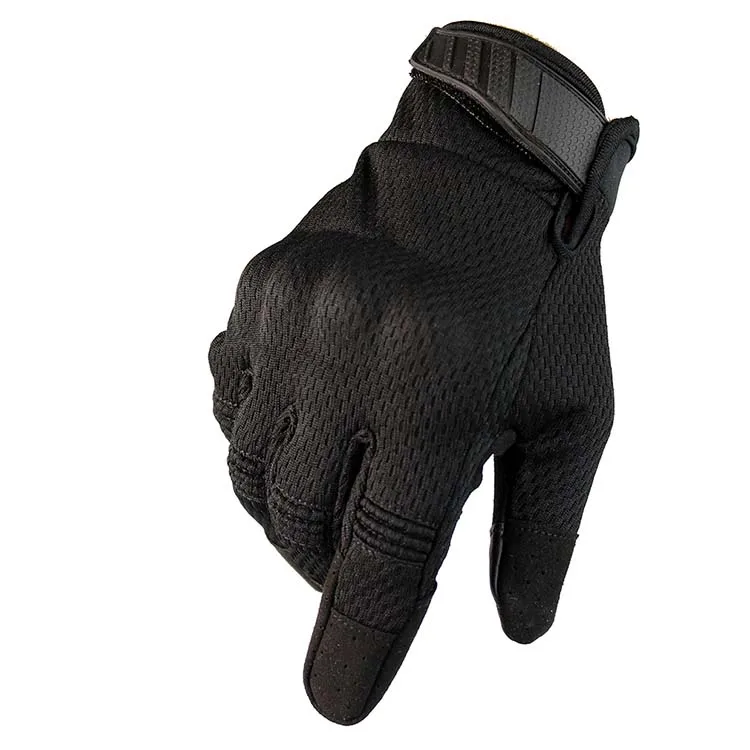 Тактические укрепленные перчатки мужские спортивные перчатки с сенсорным экраном велосипедные походные противоскользящие перчатки с полными пальцами 5 цветов - Цвет: Black