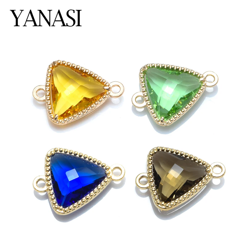 

12 Colors Triangle Connector Jewelry Findings & Components for Woman Diy Earrings Bracelet Crystal Jewellery Factory Wholesale