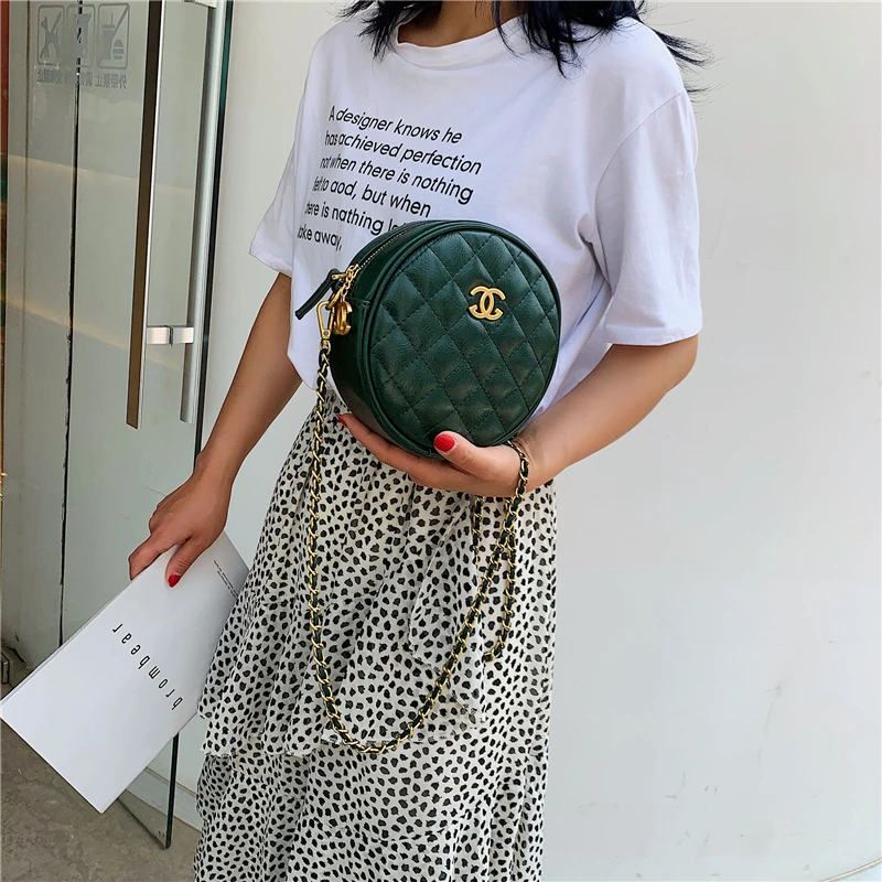 Ladies Shoulder Bags Women Sling Messenger Bag Chain Crossbody Mini Round Handbag 5231