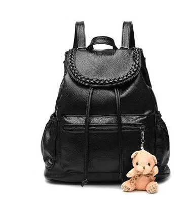

Genuine Leather Women Handbags 2018 Backpack Bag NEW Fashionista Backpack New Fashion Leisure Bag Bear Students
