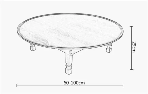 60-90 см Круглый корейский журнальный столик Складная Ножка азиатская антикварная мебель напольный стол для столовой традиционная Гостиная деревянный стол
