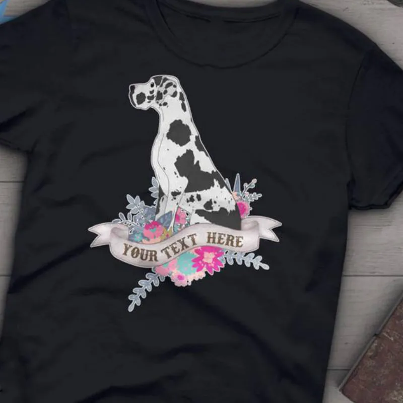 Custom Great Dane Shirt мужские персональные сувенир для любителя собак милые большие Mom