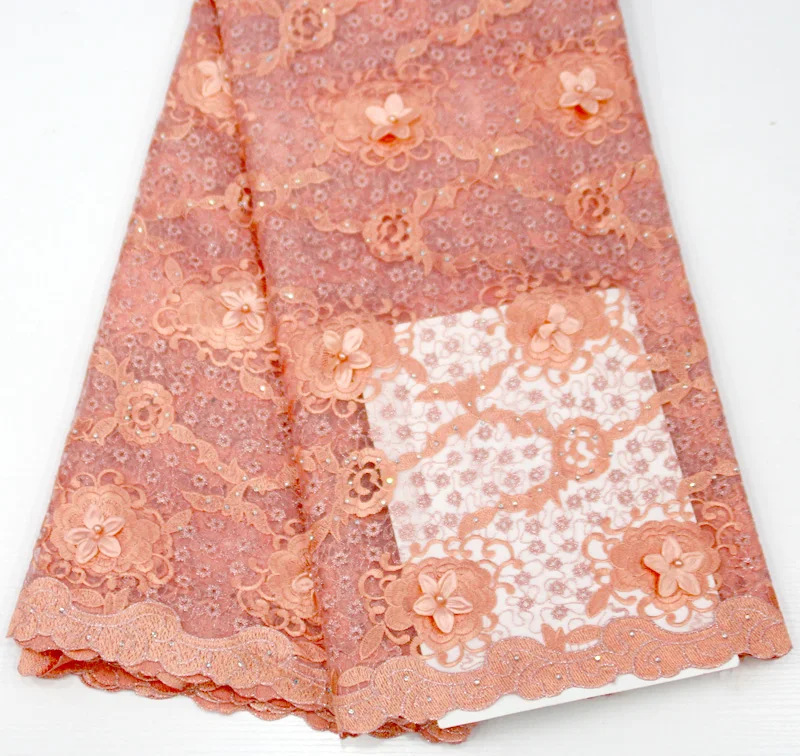 

2018 Latest French Nigerian Laces Fabrics 3d Nigerian Lace Fabrics Embroidery African Wedding Lace Fabric For 5yards